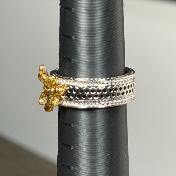 Honey Bee Honeycomb Statement Ring - size 9 - Picture 3 of 9